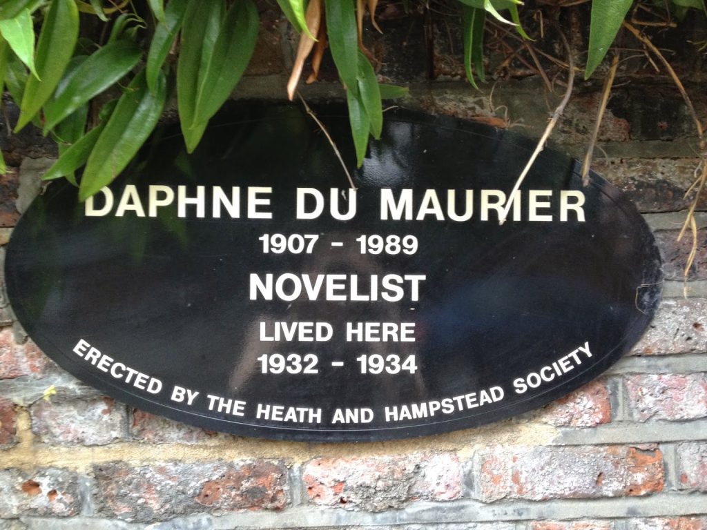 Open garden squares weekend - Hampstead - Daphne du maurier lived here sign