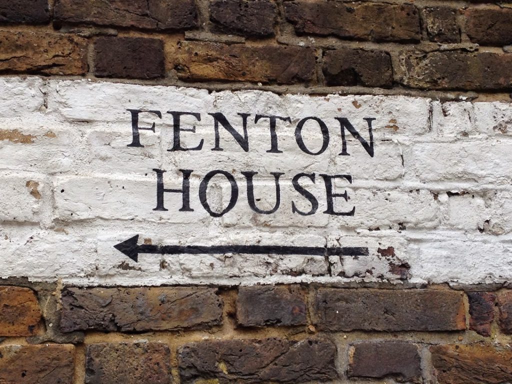 Open garden squares weekend - sign for Fenton House in Hampstead 