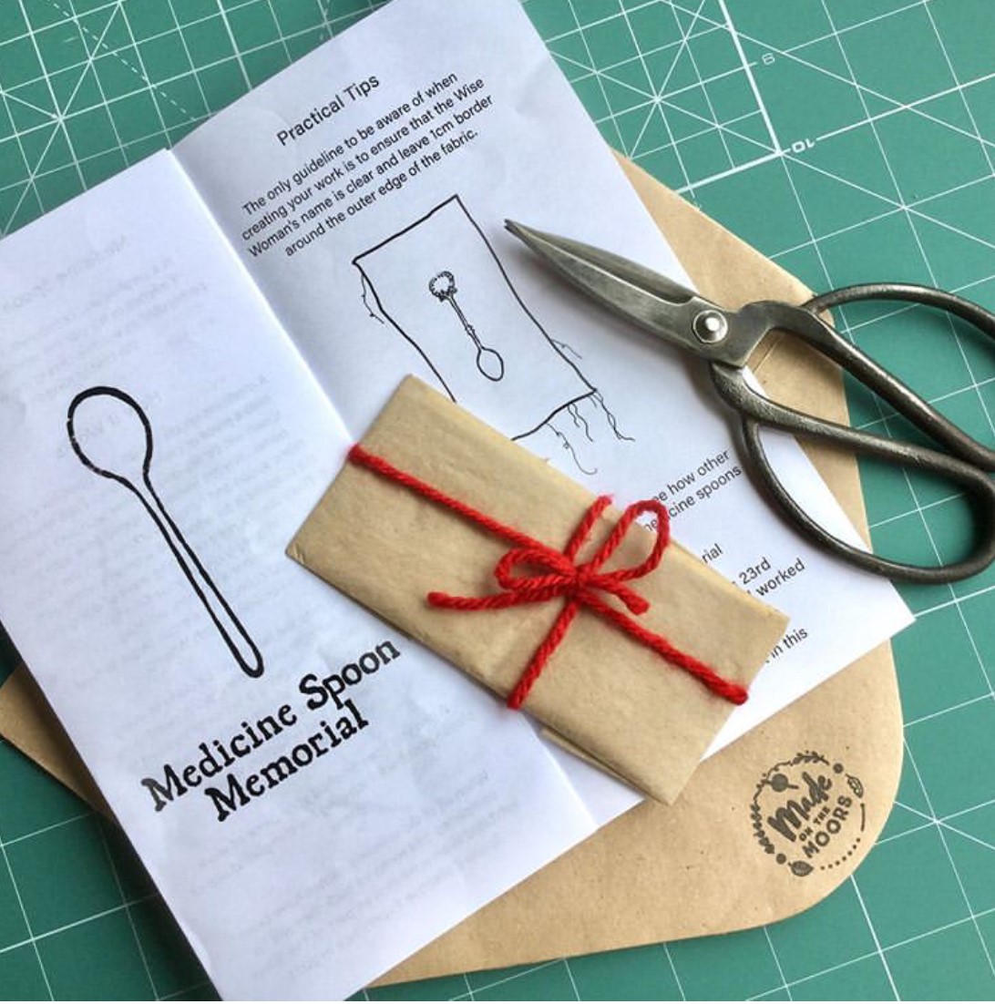 The Medicine Spoon Memorial - stitch project dedicated to the women persecuted as 'witches' - Getting ready to start stitching